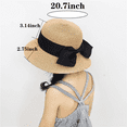 thumbnail image 3 of Yoyauz Parent Child Straw Hat, Wide Brimmed Bow Hat, Beach Sun Hat, Girl And Lady, 3 of 5