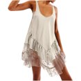 thumbnail image 3 of Erwazi Women's Solid Camisole Nightgown Lace Hem Sleeveless Sleep Dress Loungewear, 3 of 6
