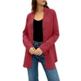 thumbnail image 4 of ClodeEU Women's V Neck Roll Up Sleeve Button Down Shirt, Casual Loose Blouse Red,Women's Plus M, 4 of 6