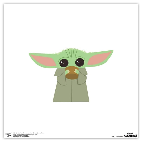 Gallery Pops Star Wars: The Mandalorian - Grogu - Dinner Time Wall Art, Unframed Version, 12" x 12"