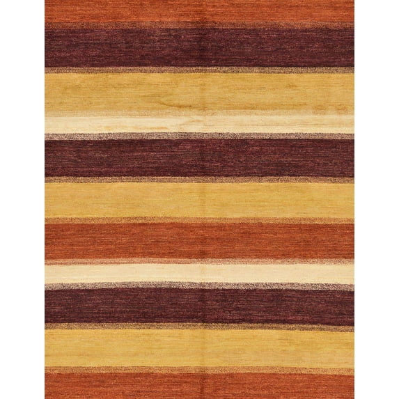 Ahgly Company Machine Washable Indoor Rectangle Abstract Yellow Area Rugs, 5' x 7'