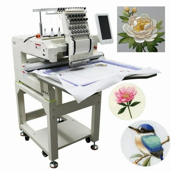 Commercial Automatic Embroidery Machine Single Head 12 Needle Embroidery Machine with Touch Screen