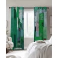 thumbnail image 4 of Green Geometric Kitchen Curtains Abstract Art Modern Painting Cafe Short Curtains for Bathroom Blackout Window Curtain Grommet Small Window Treatment Tier Drapes for Bedroom Living Room 42"x45"x2, 4 of 9