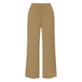 thumbnail image 4 of Tqcoqu Womens Casual Pants Loose High Waist Cropped Palazzo Beach Pants Summer Outfits 2026 Trendy,Khaki Women's S-XXL, 4 of 6