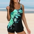 thumbnail image 2 of Plus Size Womens Swimsuits Tankini Swimsuit for Women 2024 Summer Two Piece Bathing Suits Print Sling Swim Tank Top With Shorts Beach Swimwear Summer, 2 of 6