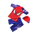 thumbnail image 1 of 3Pcs/Set Kids Boys Swimwear Top+Pants+Swimming Cap Swimsuit with Cartoon Pattern, 1 of 8