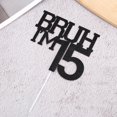 thumbnail image 4 of Cake Topper Penitue Brush I'm 15 Black Glitter Birthday, 4 of 7