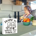 thumbnail image 5 of Zomyto 7x7 In Funny Camping Wooden Box Sign,Home is Where You Park It Camping Wood Blocks Sign, 5 of 7