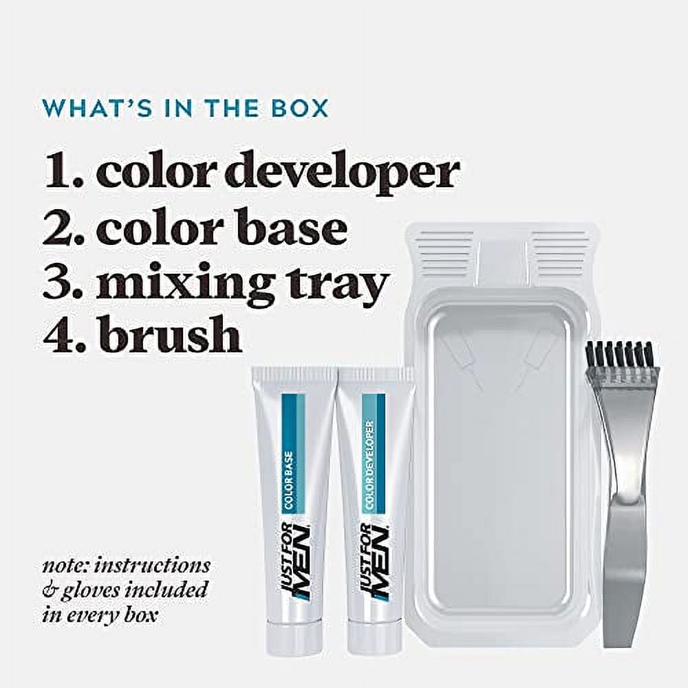 Just For Men Mustache & Beard, Beard Coloring for Gray Hair with Brush Included - Color: Light Brown, M-25 1 Count (Pack of 3)