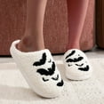 thumbnail image 7 of Fuzzy Slippers For Women Halloween Cotton Slippers Men Home Winter Cotton Slippers Bat Print Warm Cozy Winter House Slippers Bedroom Indoor House Shoes, 7 of 7