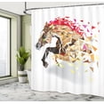 thumbnail image 5 of Ambesonne Animal Shower Curtain, Abstract Art Wild Horse, 69"Wx84"L, Tan Red Brown, 5 of 5