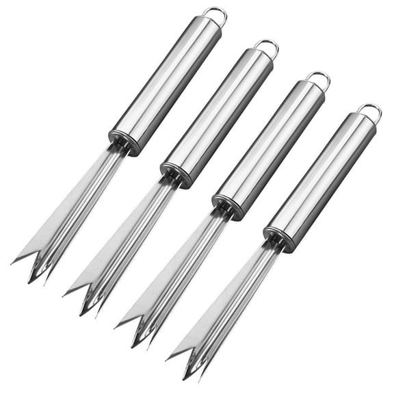 4pcs Pineapple Peeler Fork Stainless Steel Paring Cutter Pineapple Peeler Pineapple Eye Remover Fruit Cutter For Home Kitchen