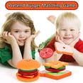thumbnail image 2 of Wooden Simulation Hamburger Sandwich Toys Montessori Educational Learning Color Shape Matching Board Game Toys For 3-6 Year Olds, 2 of 6