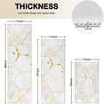 thumbnail image 4 of White Gold Leaf Marble Pattern Kitchen Rugs Sets Of 3,Kitchen Runner Rugs Non Skid Washable,Decorative Kitchen Floor Mats for Kitchen,Sink,Laundry,17"x30"+ 17"x47" + 17"x59", 4 of 6