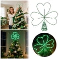 thumbnail image 2 of Lighted Green Clover Tree Topper, Battery Operated with Spiral Base for St. Patrick's Day Home Decor & Holiday Party for Easy Installation (Batteries Not Included), 2 of 9