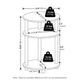 thumbnail image 3 of Furinno TURN-N-TUBE Night Stand, 3-Tier 23" Oval Nightstand, Bedside Table with Open Shelving for Bedroom, Living Room, Espresso, 3 of 5
