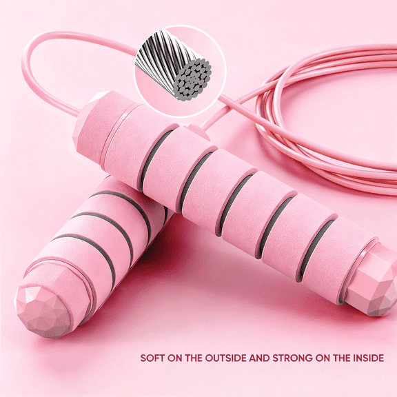 Jump Rope Tangle-Free Rapid Speed Jumping Rope Cable with Ball Bearings for Women, Men & Kids, Adjustable Steel Jump Rope with Foam Handles for Home Gym Exercise Fitness Workout Equipment & Slim Body