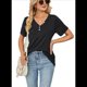 thumbnail image 3 of Blusas de Verano para Mujer, Camisas de Corta, Conjuntos Casuales de Negocios, Ropa de Moda para Vacaciones en la Playa 2025, Negro XXL, 3 of 6