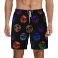 thumbnail image 2 of Goofa 80s Style Palm Trees Printed Men's Swim Trunks Board Shorts Quick Dry Mens Swimming Trunks with Compression Liner,Breathable Fit Hawaii Beach Shorts-XX-Large, 2 of 9