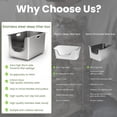 thumbnail image 5 of Ptlom Large Stainless Steel Litter Box with 11.8'' High Sides Leak Proof, 5 of 9