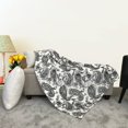 thumbnail image 5 of Serafina Home Decorative Paisley Throw Blankets: Soft Plush Accent for Sofa Couch Bed Chair Dorm, Colored: Charcoal Grey Cream White (Grey / White), 5 of 5