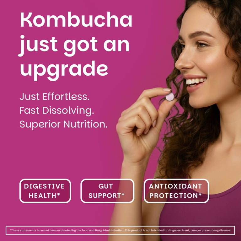 EZ Melts Dissolvable Sugar-Free Kombucha Tablets with SCOBY