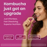 EZ Melts Dissolvable Sugar-Free Kombucha Tablets with SCOBY & Apple Cider Vinegar, Gut Health Supplements for Men & Women, Apple Berry Flavor - 60 Dissolvable Tablets (60 Servings)