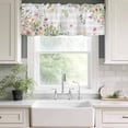 thumbnail image 2 of Wildflower Valances for Windows, Rod Pocket Kitchen Valance Curtains - Soft & Washable Small Window Treatment for Living Room, Bathroom, Green Eucalyptus Leaves Grey Plaid 54x18inch, 1 Panel, 2 of 9