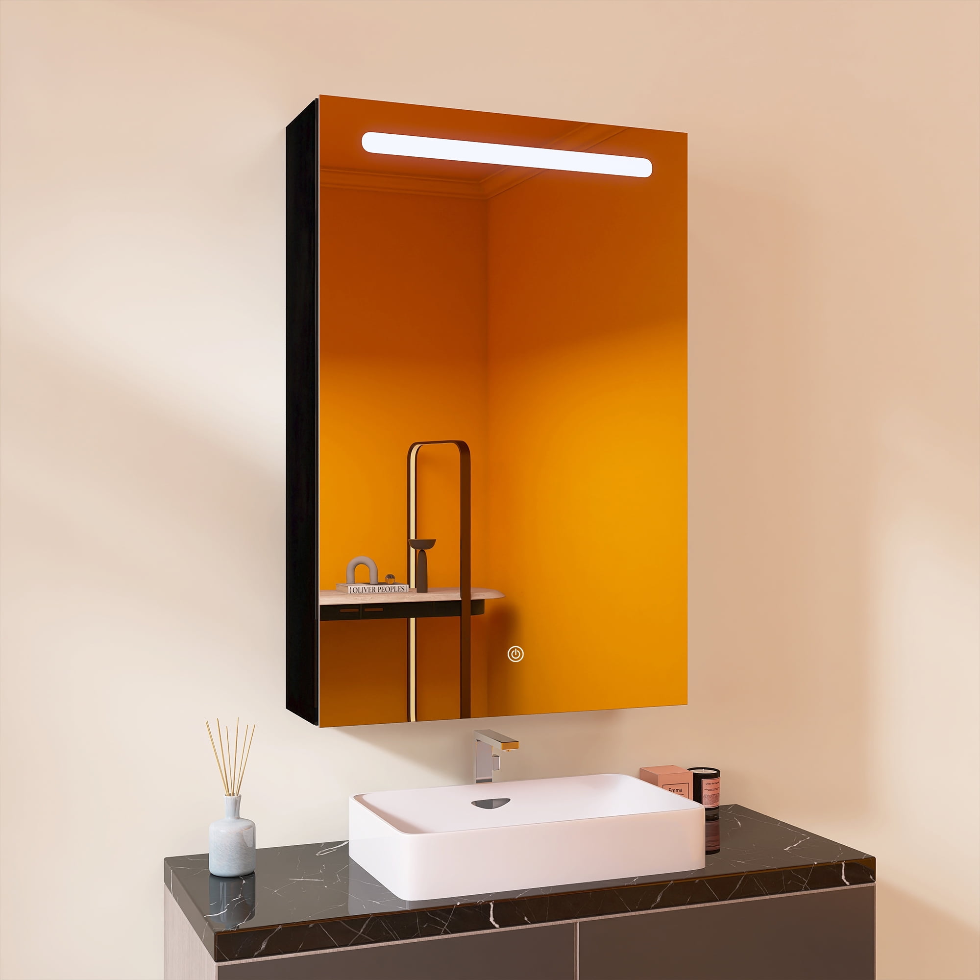 20x30 inches Lighted Medicine with Mirror Dimmer Aluminum