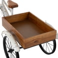 thumbnail image 6 of DecMode 48" x 24" x 24" White Metal Vintage Bike Plantstand with Brown Wood Accents, 6 of 14