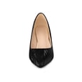 thumbnail image 6 of BLISSFUL STEP Women's Pointed Toe Printed Slip on Kitten Heel Pumps Black 8, 6 of 6