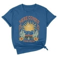 thumbnail image 4 of QHWAUAKFBN Womens T Shirts Graphic Here Comes The Sun Graphic Tees Retro Vintage Hippie Tshirts Top, 4 of 5