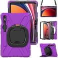 thumbnail image 7 of XYX Case for Samsung Galaxy Tab S9 FE X510/Tab S9 X710/Tab S8 X700/Tab S7 T870 11 inch, 360 Degree Rotating Hand Grip Shockproof Cover with Shoulder Strap, Purple, 7 of 7