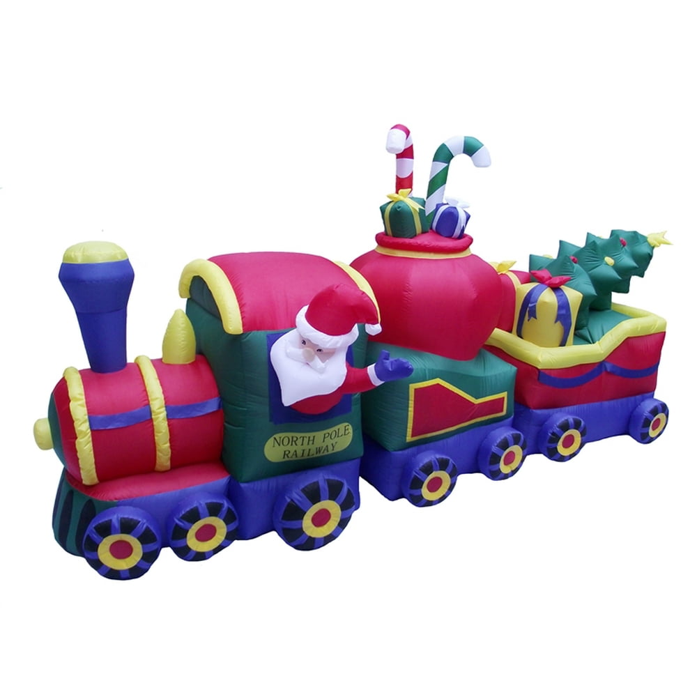 Santas Forest Inflatable Christmas Train, 12 ft H - Walmart.com ...