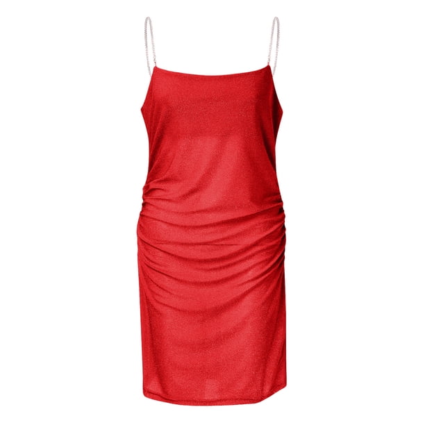 Gibobby Vestidos para mujer casuales Mini vestido ajustado elegante para mujer, vestido sin mangas con cuello en V de Color sólido, vestido ajustado informal(RD1,CH)