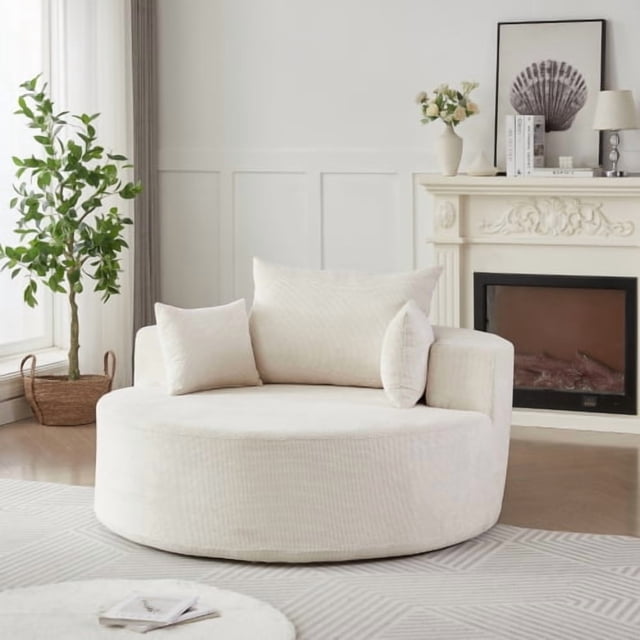 Sofa individual de espuma Chenille, 55' largo, sin necesidad de ensamblaje, silla moderna y acogedora para salón, dormitorio, sala de estar y sala de proyección (no es una silla giratoria).