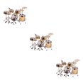 thumbnail image 1 of maskred 1/2/3 8x Ensemble de Tambours Mini Réalistes Accessoires de Musique Instrument pour Or 3 Pcs, 1 of 6