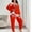 Red, variant on FDGIU Women's Plus Size Christmas Pajamas, Holiday Printed Long Sleeve Set, Soft Crewneck Top & Pants