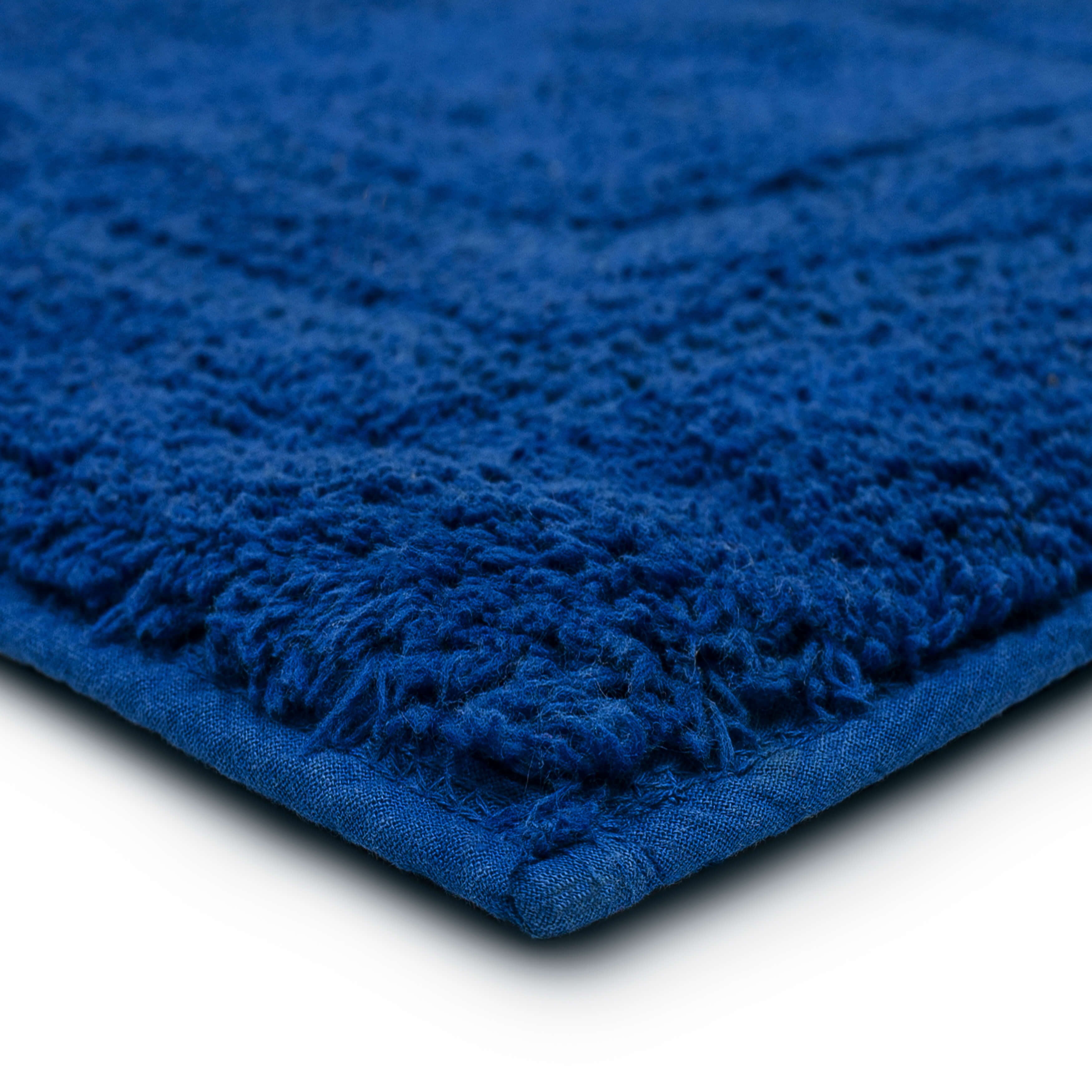 Mohawk Cotton Bath Mat Soft Absorbent Quick Dry Machine Washable Bathroom Mat, Cobalt, 21" x 34"