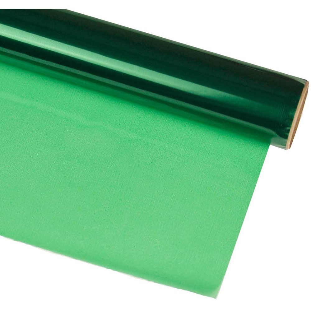 PMU Cellophane Sparkle Wrap Roll 30 in. x 100 ft. Emerald Green for