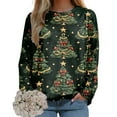 thumbnail image 2 of larppty 2025 Womens Ugly Christmas Sweaters Funny Cute Xmas Tree Tops Long Sleeve Crewneck Sweatshirts (Khaki, L), 2 of 7