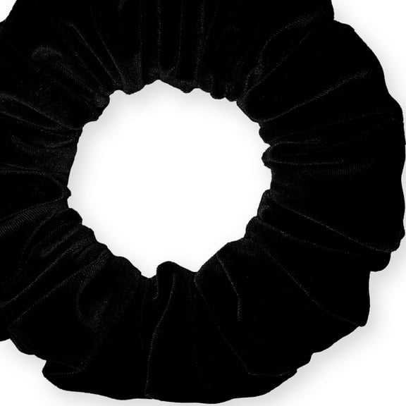Velvet Scrunchies Jumbo Size Plush Big Ponytail Holders Thick Braided Locked Hair Big Made in the USA Black