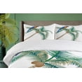 thumbnail image 4 of Ambesonne Exotic Duvet Cover Set, Parrot Coconut Palms, 2-Calking, White Brown Green, 4 of 6