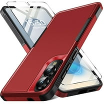 Dteck for Samsung Galaxy S25 Edge Case with Screen Protector, Military Grade Drop Protection Dual Layer Heavy Duty Shockproof Protective Phone Case for Samsung S25 Edge 2025,Red