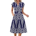 thumbnail image 3 of Fantaslook Summer Dresses for Women Ruffle Sleeve V Neck Midi Dresses Fashion Casual Flowy Vacation Sundress, 3 of 8
