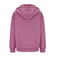 thumbnail image 3 of Brondbend Hoodie Sweatshirt for Women Full Zipper Long Sleeved Solid Color Front Pocket Workout Pullover Loose Fit Fall Winter Fashion party Gym Athletic Versatile Top(Pink), 3 of 5