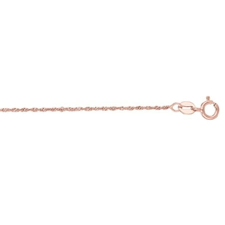 14 Karat Rose Gold 1.0mm 20 Inch Singapore Chain Necklace