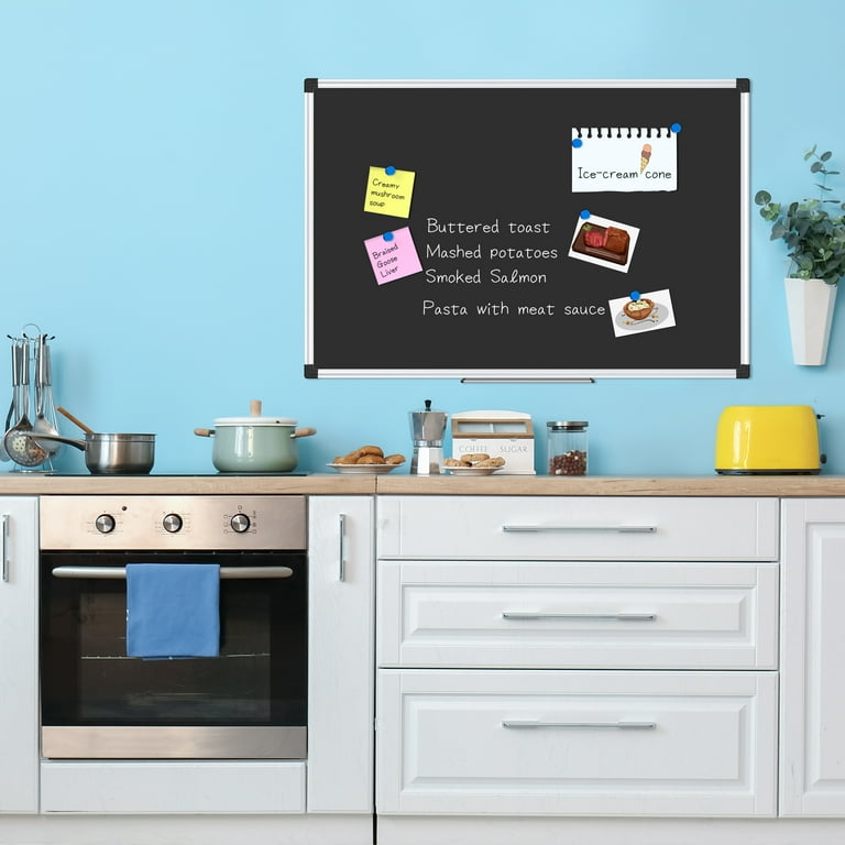magnetic dry erase blackboard with chalkboard design for kitchen