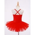 thumbnail image 4 of CHICTRY Girls Ballet Dance Tutu Leotard Dress Shiny Sequins Dance Costume Red 4XL, 4 of 7