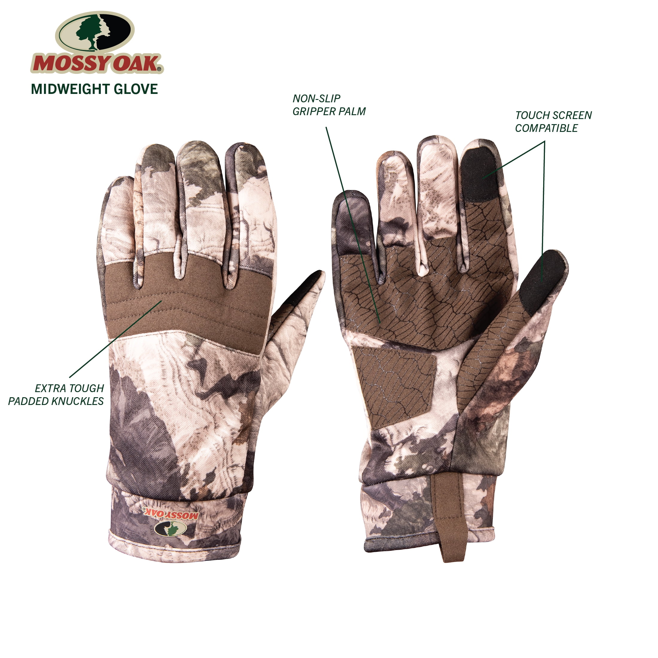 Mossy Oak Terra Gila Men's Midweight Hunting Touchscreen Gloves